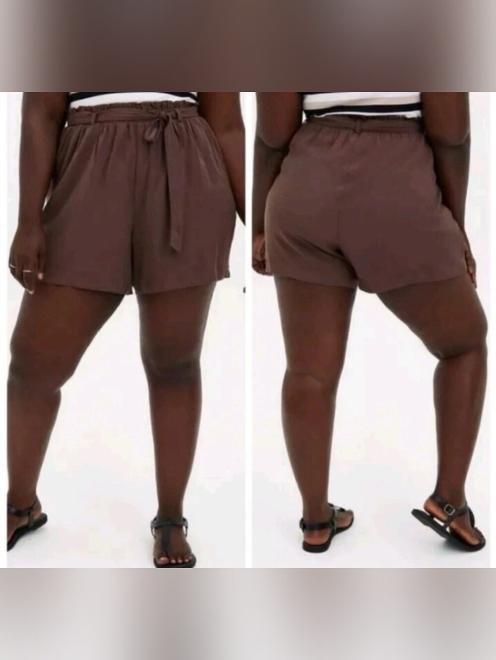 Torrid Brown Challis Shorts